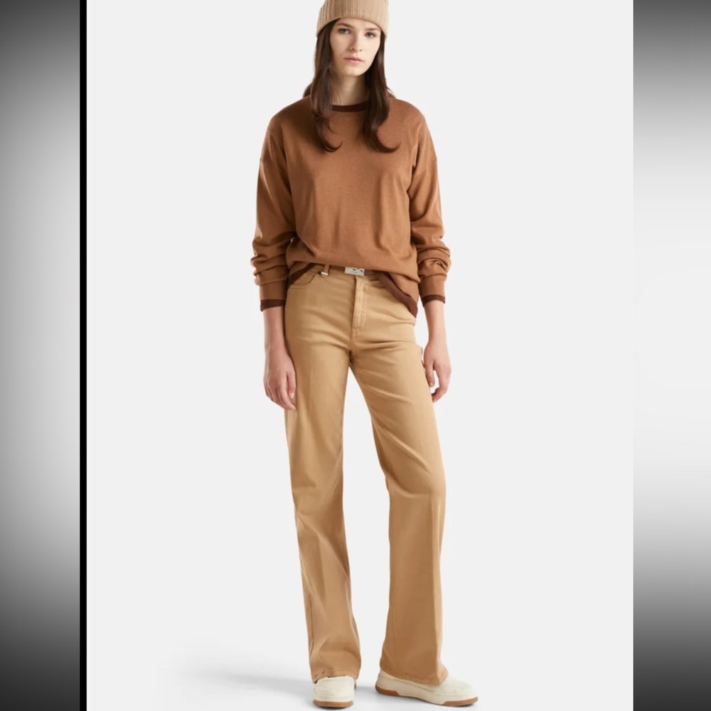 United Colors Of Benetton Camel/Tan Boot Cut Pants (28)
